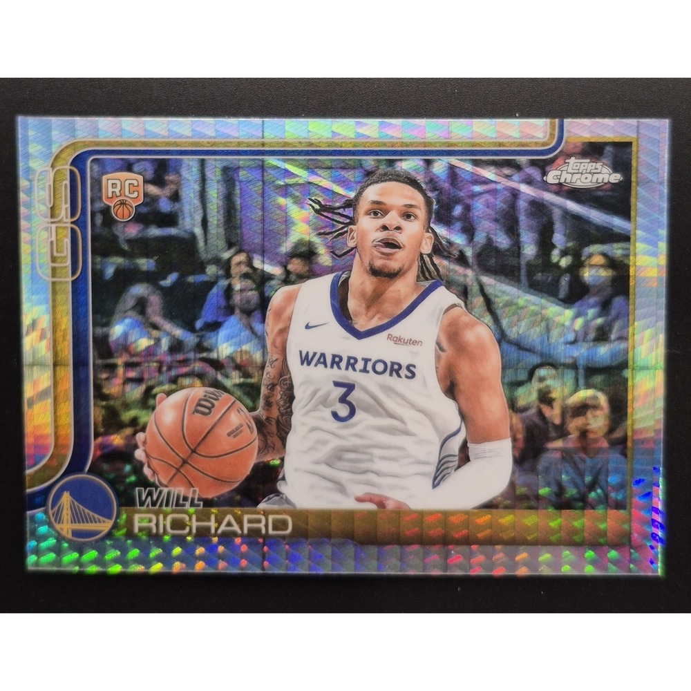 2025 Topps Chrome Will Richard #287 Rookie Hyper Refractor (RC) Warriors - Picture 4 of 8